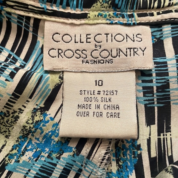 Vintage Collections silk cropped trousers with elastic waist band and zipper - Picture 6 of 7